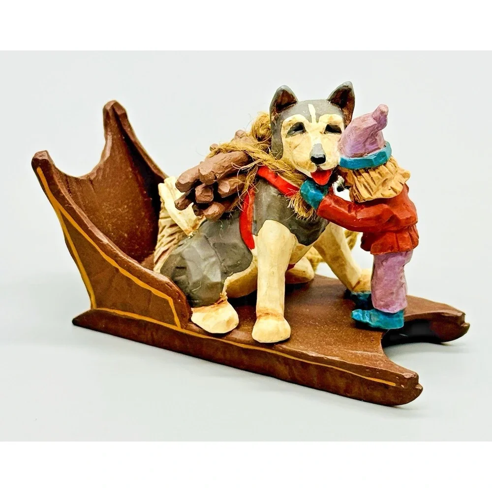 Hallmark Keepsake Folk Art Americana Santa Angel Fetching the Firewood Lot of 3‎